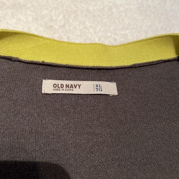 Old Navy gray with lime green cardigan - Picture 2 of 3